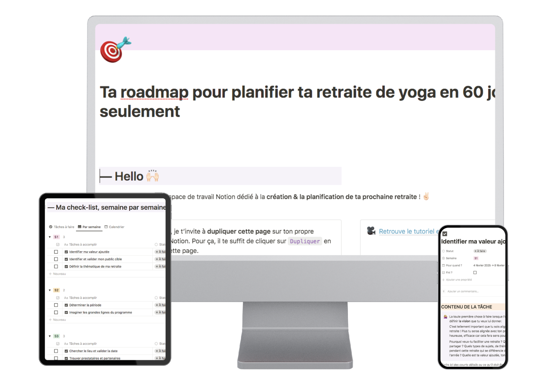 checklist retraite yoga 60 jours